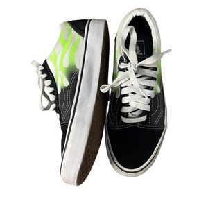 🔥 Vans Old Skool Flame Sneaker - Black/Green